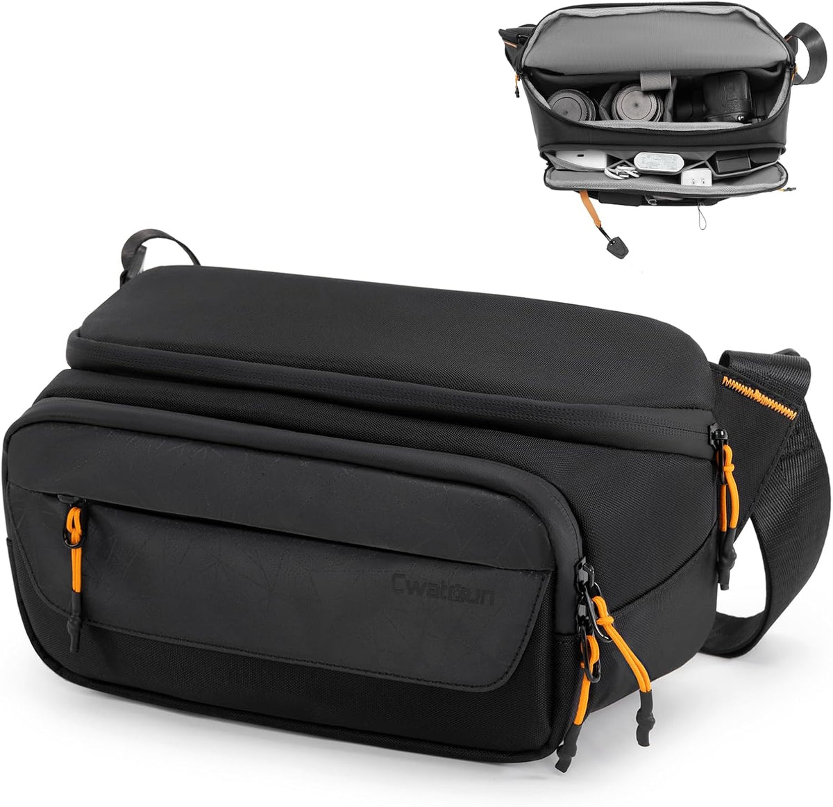 Cwatcun Camera Sling Bag Small, DSLR Compact Camera Shoulder Bag Crossbody, Photography Bag Case Purse for Canon Nikon