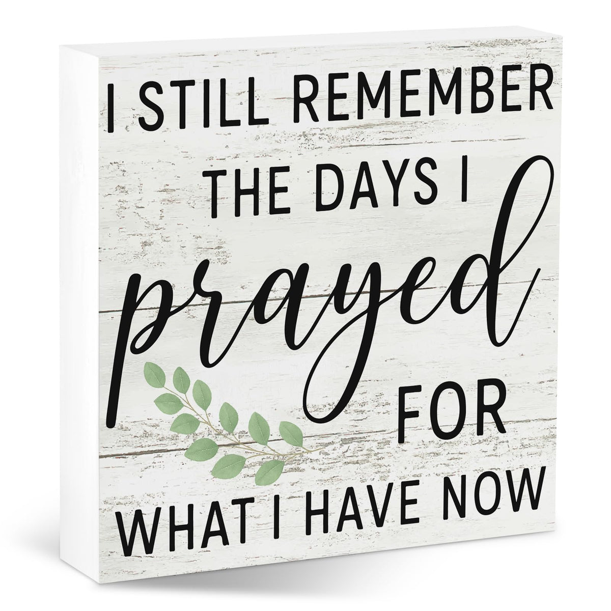 Remember The Days I Prayed Motivational Wooden Home Office Room Decor Emotional Support Gifts for Team Coworkers Employee Sign for Men Women Funny Cubicle Decoration Shelf Counter