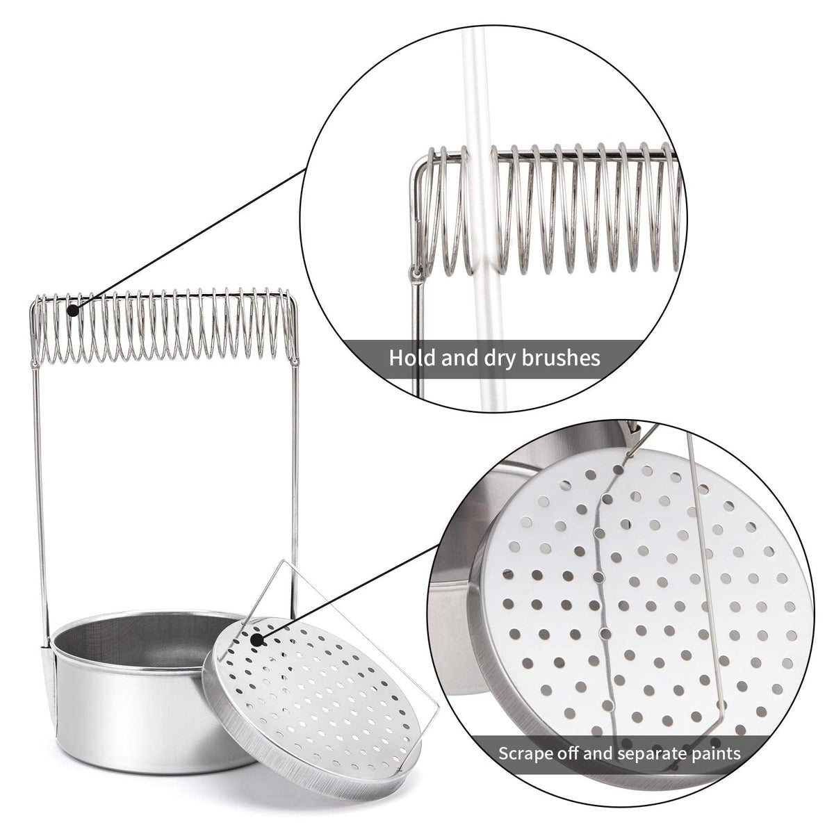MyLifeUNIT Portable Artist Brush Washer, Paint Brush Cleaner with Wash Tank & Removable Screen