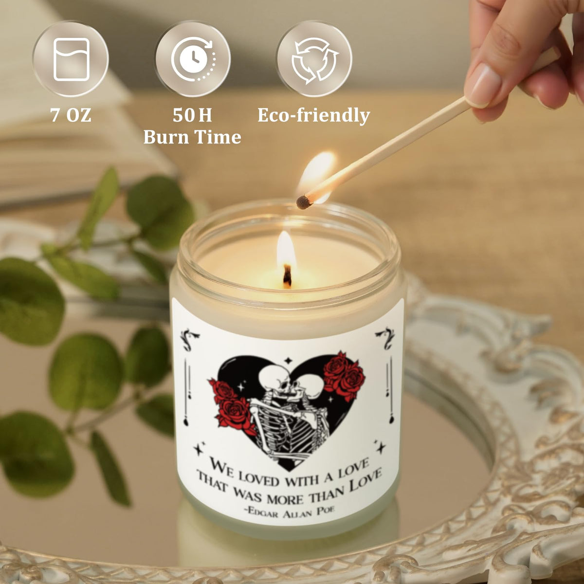 Gifts for Him Her, Anniversary Gothic Candle for Women Men, Birthday Gifts for Boyfriend Girlfriend, Christmas, Valentines Day, Bridal Shower, I Love You Gift for Couple, Wife, Husband - Lavender
