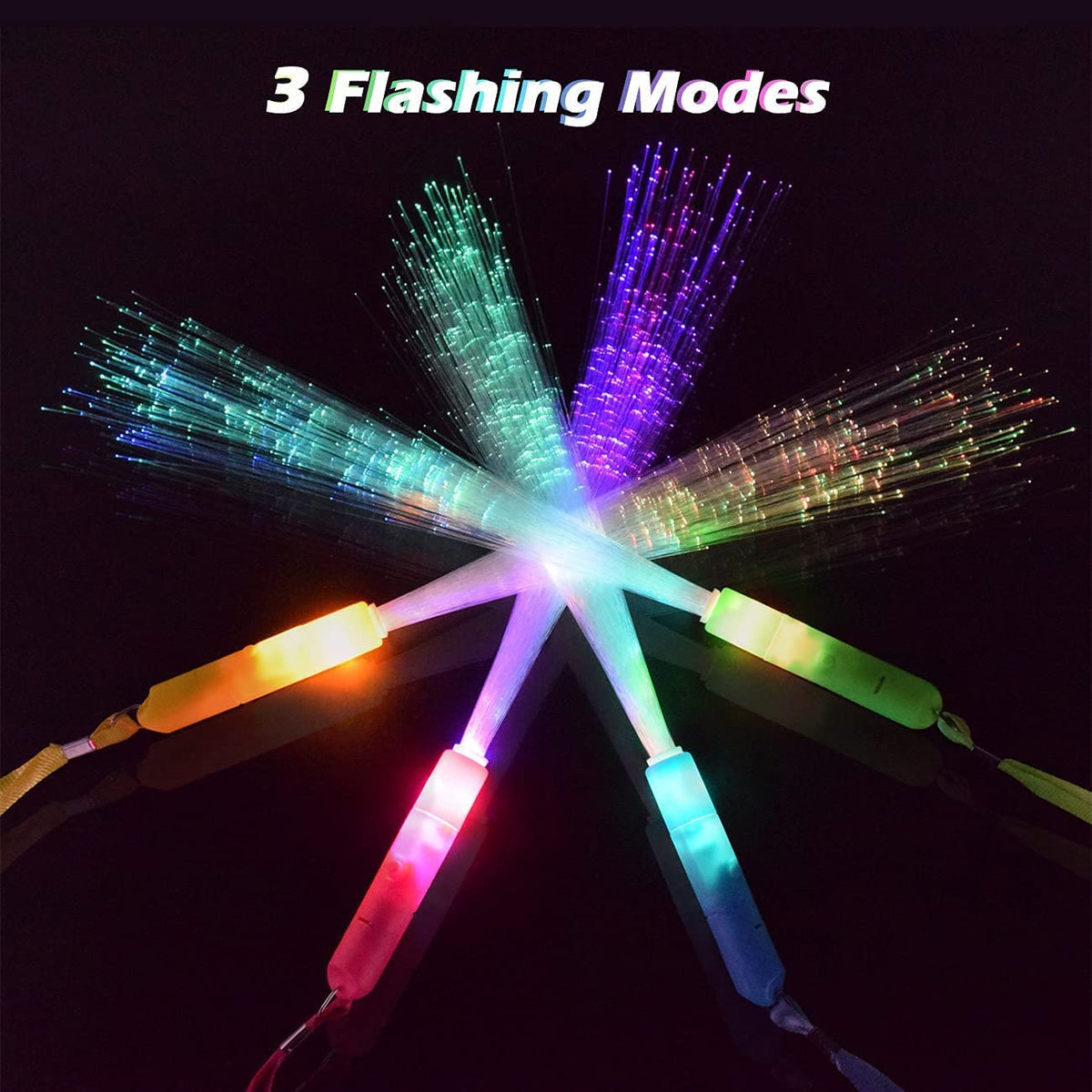 Glow Sticks Bulk, 30 Pcs LED Light Up Wands Glow Sticks with 3 Modes Colorful, Glow in The Dark Party Supplies for Wedding, Raves, Concert, Party