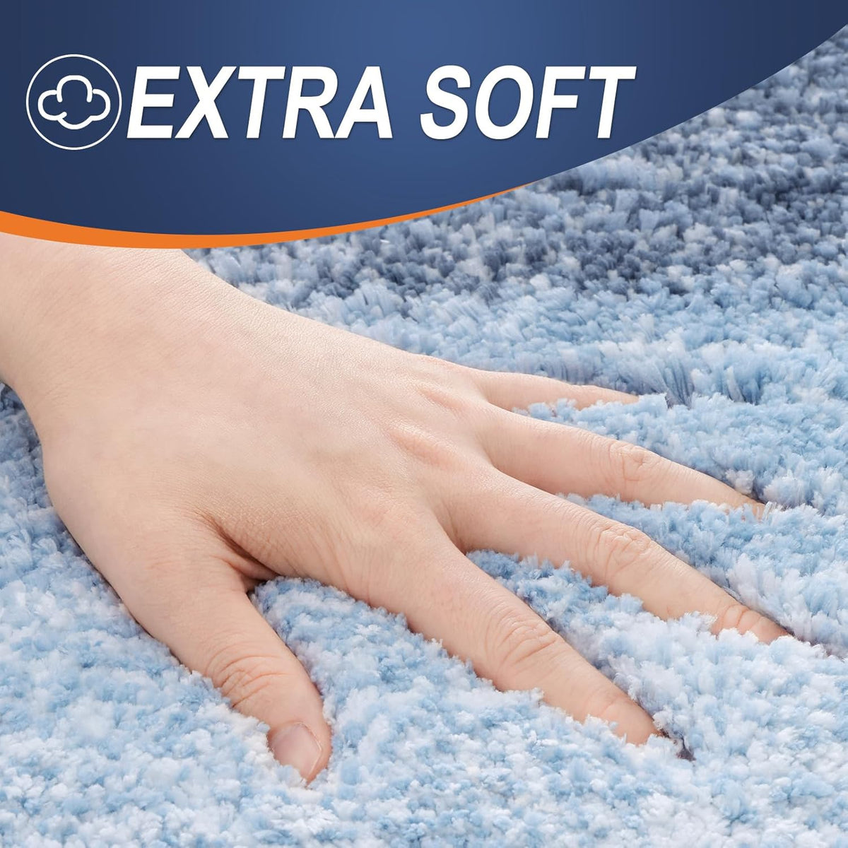 OLANLY Large Bathroom Rugs - Extra Soft Microfiber Mat 40x24 | Quick Dry, Machine Washable, Blue