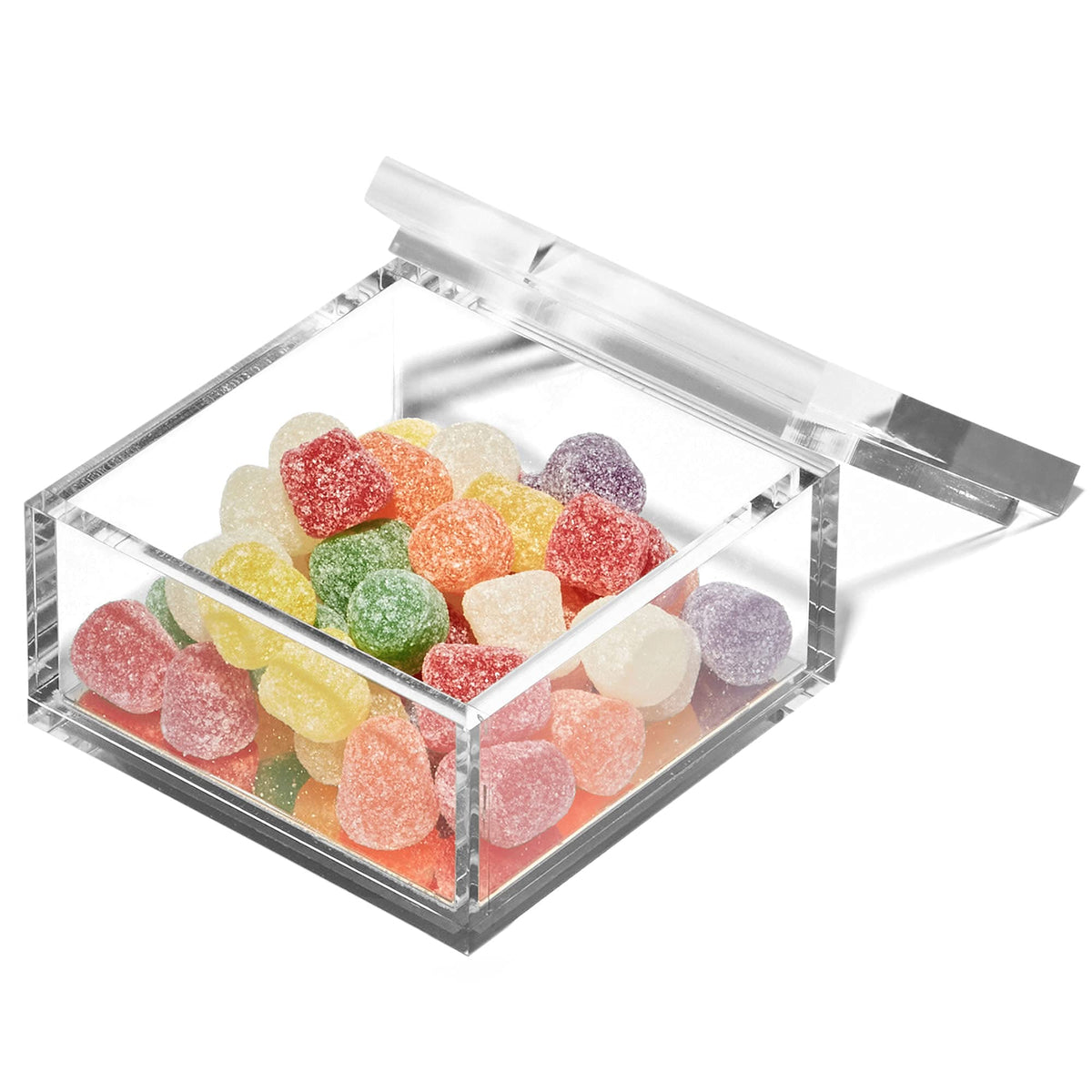 OfficeGoods Acrylic Desk Organizer w/Silver Base – Functional & Elegant Odds & Ends Box for Display or Storage – Perfect for Home or Office, Kitchen, Bathroom Vanity, Curio Display - Medium