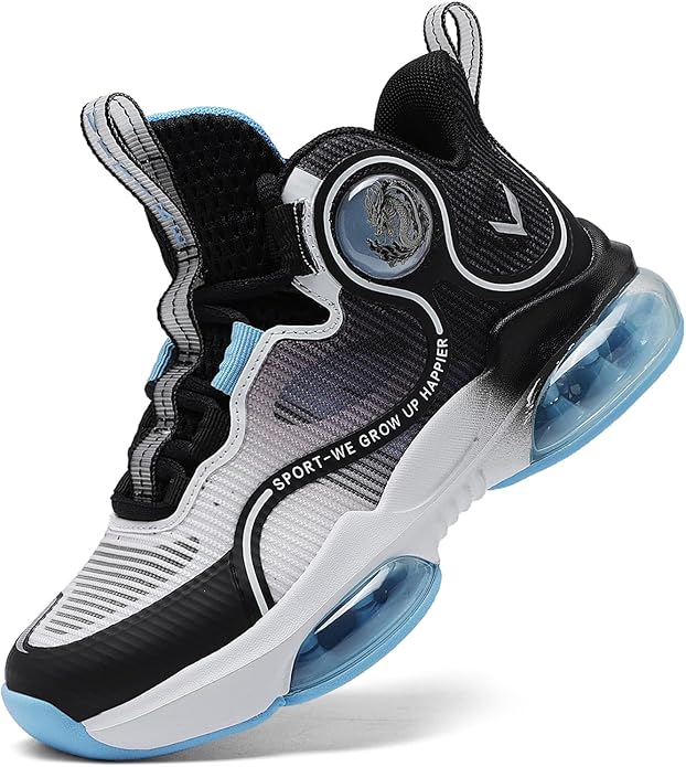 VITUOFLY Kids Basketball Shoes Boys Air Cushion Sneakers Girls Mid Top School Hoops Shoes Non-Slip Outdoor Sports Running Gym Comfortable Durable Little Kid/Big Kid