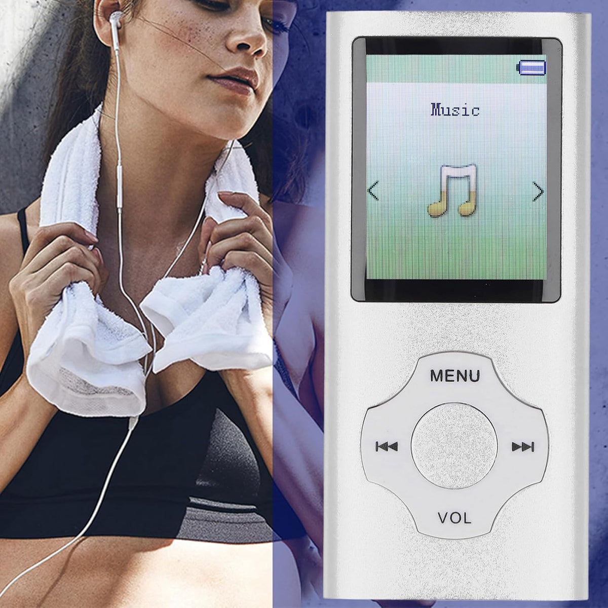 Yunseity 16GB MP3 5.0 MP4 128GB Player, Bluetooth Single Loop Player, Portable HiFi Sound Music Player Built in HD
