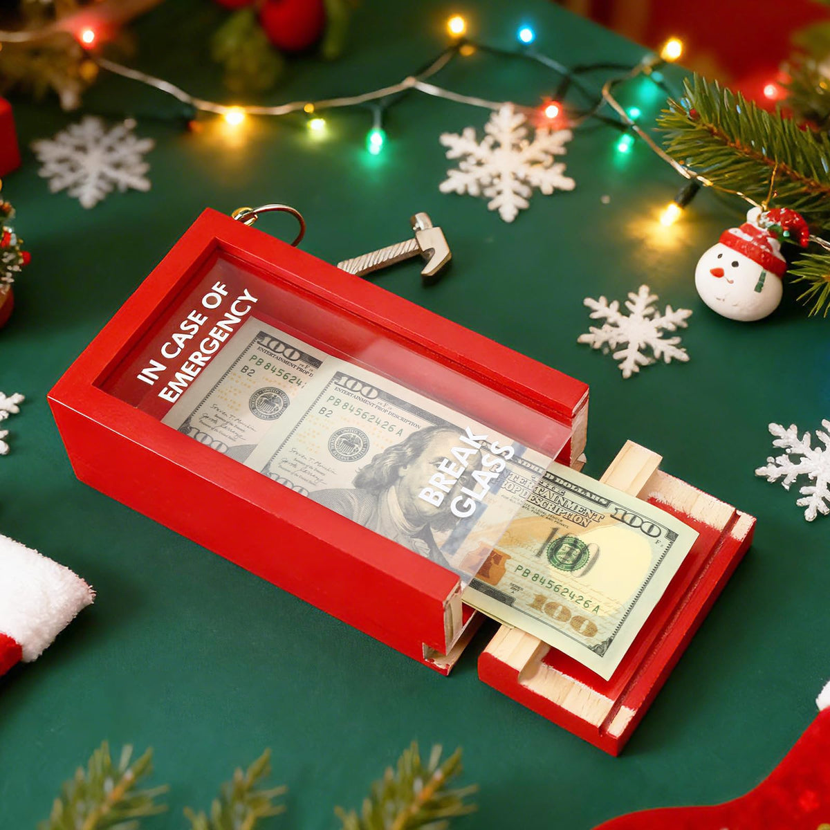 JULEASEL Fun Emergency Puzzle Box w/Hammer – Unique Gift Idea for Cash, Gift Cards, Vouchers, Tickets – Fun & Creative Gifts Box for Birthdays, Holidays & Special Occasions