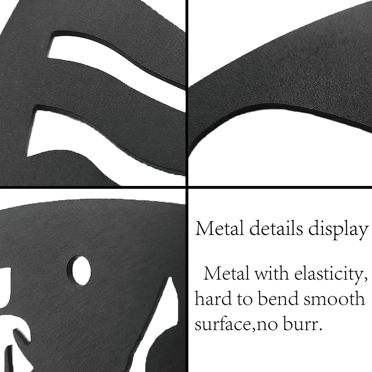 CREATCABIN Lotus Wall Art Metal Moon Flower Ornaments Wall Decor Signs Hanging Sculpture for Home Bedroom Kitchen Garden Housewarming Gift Christmas Halloween Holiday Decoration Black 10.6 x 10inch