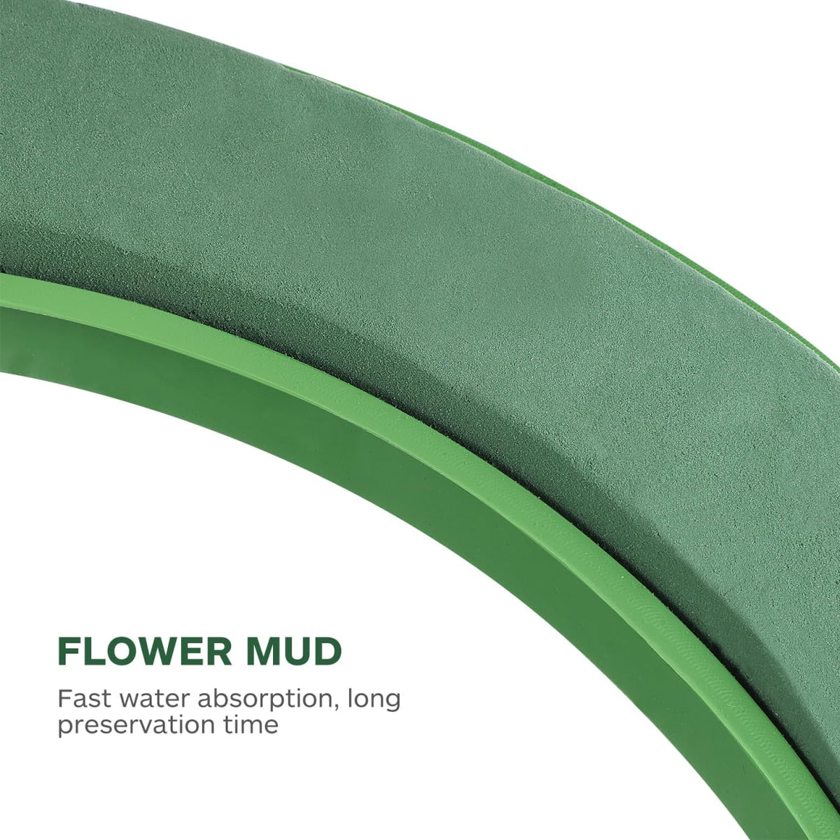 DOITOOL Flower Foam Ring with Suction Cup Car Flower Mud Green Wet Foam Blocks Round Floral Foam Blocks Artificial Floral Arrangements Mud for Florist Wedding Car Holiday Decoration 250g
