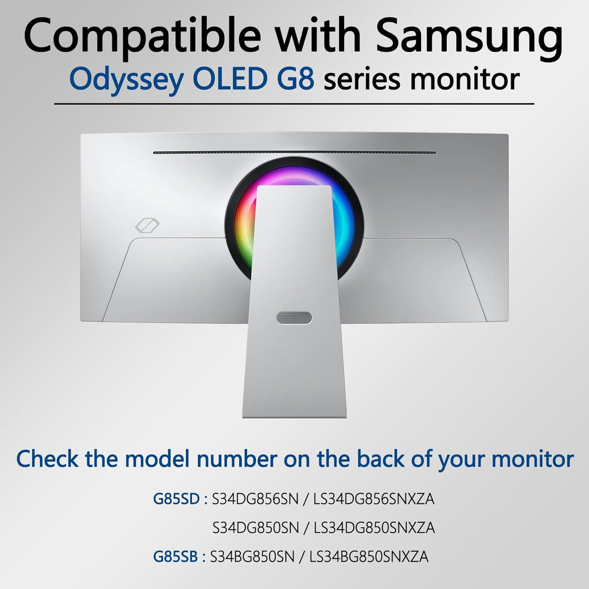 Yunquehe G8 34" G85SB, G85SD S34BG850SN, S34DG850SN, S34DG856SN) 75X75 100X100 Odyssey OLED VESA Mount Adapter