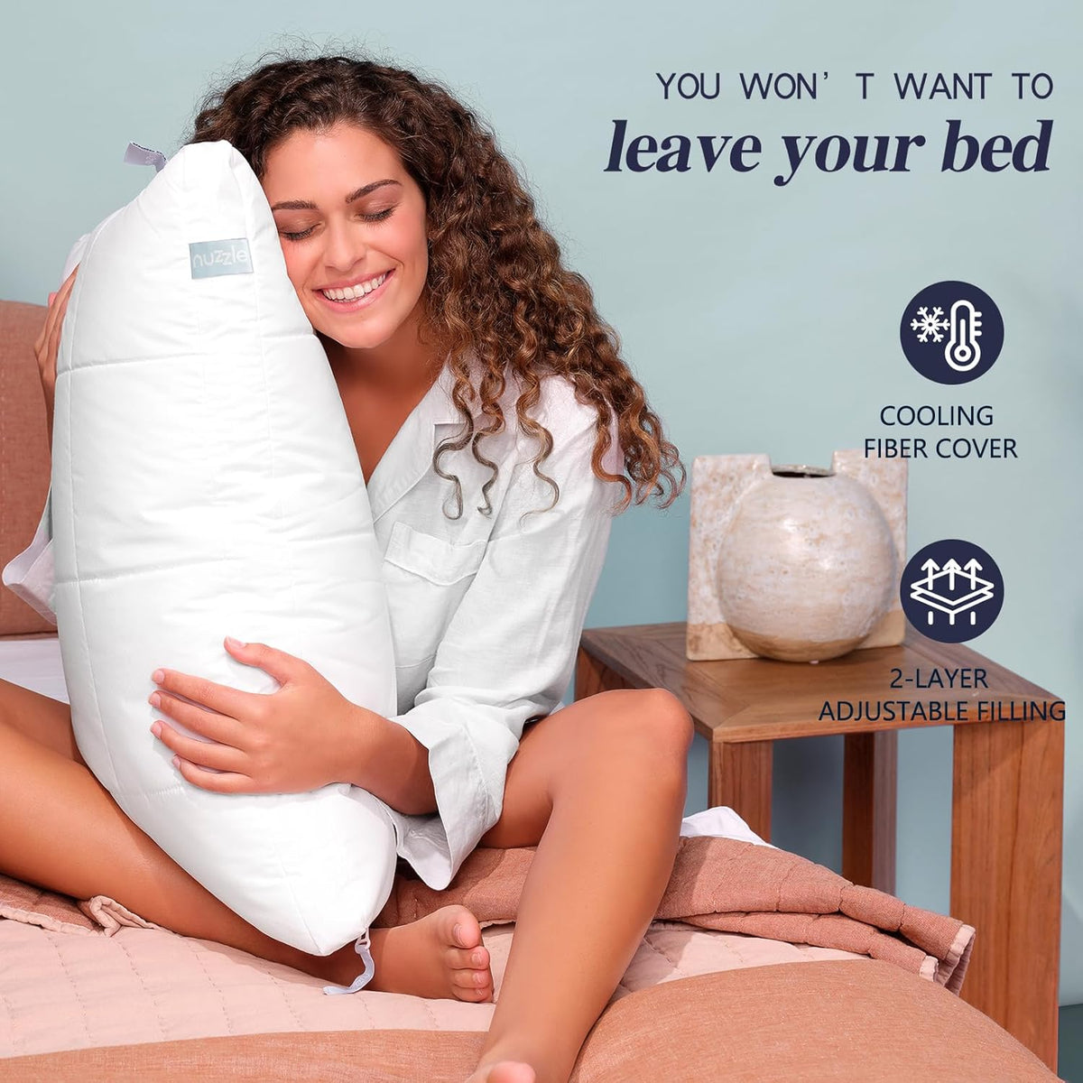 Skiennix King Size Cooling Adjustable Pillows - Luxury Hotel Collection | Soft & Firm for All Sleepers