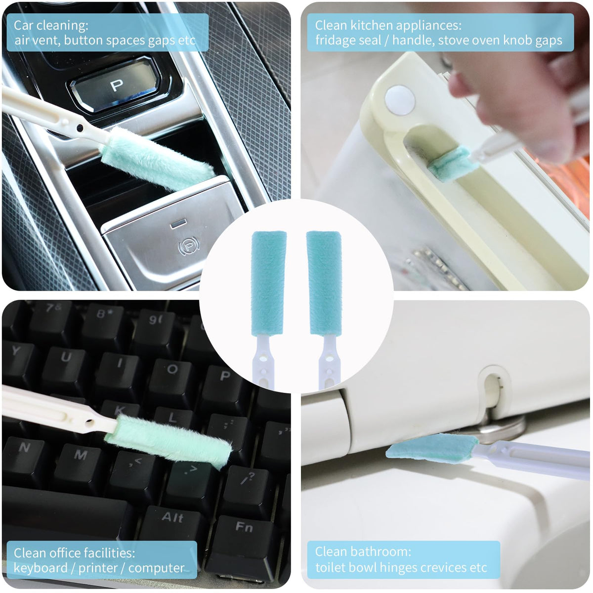 Small Cleaning Brush Set for Household, Car Vent Detailing Cleaning Stick, Humidifier Groove Bottle Gap Cleaning Tool, Crack Crevice Cleaner for Door Window Track Faucet Croner Hard Tight Spaces