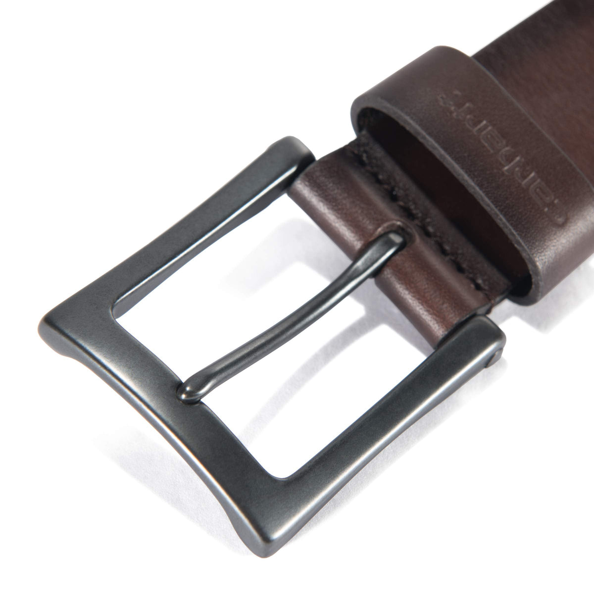 Carhartt Men's Rugged Full Grain Burnished Leather Box Buckle Belts, w/Antique Harness Buckle Hardware, Brown, 42
