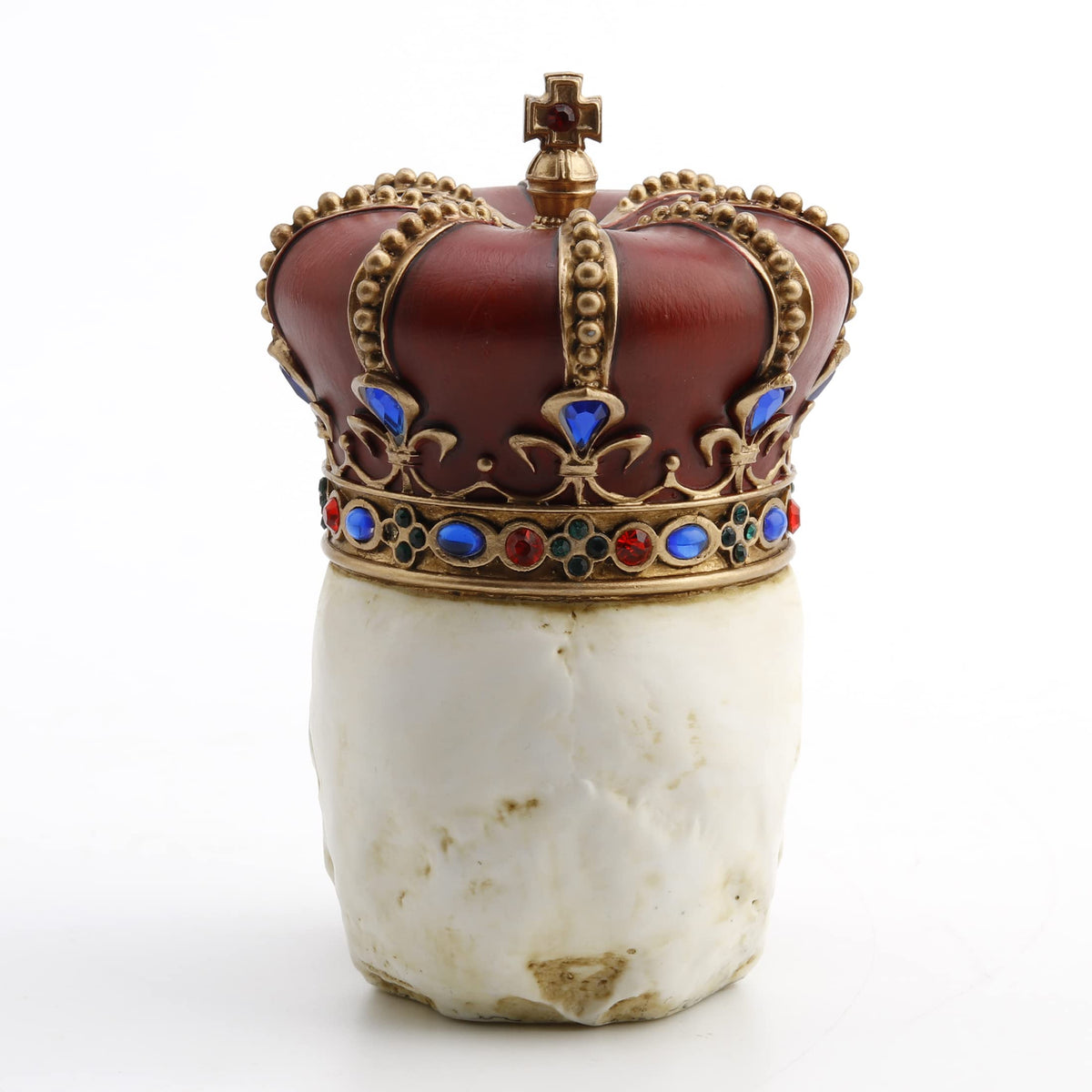 Veronese Design 4 3/8" Dreaded Monarch Skull Resin Sculpture Hand Painted Figurine