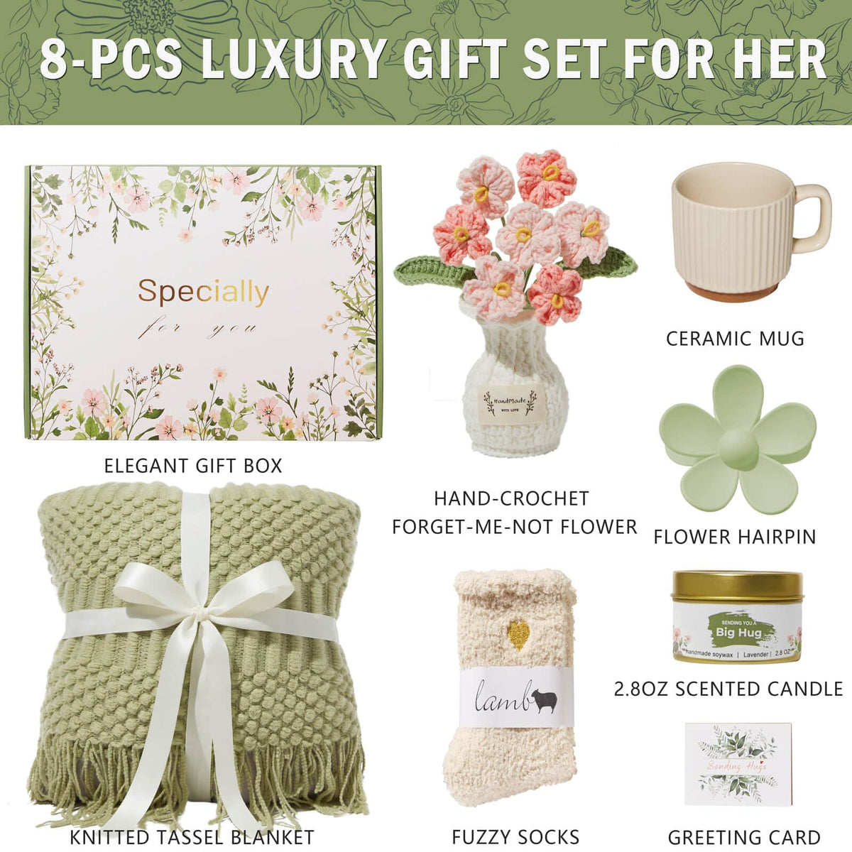 OHATOS Sympathy Gift Baskets for Women, Get Well Soon Care Package Self Care Birthday Gifts for Women, Thinking of You Inspirational Basket After Surgery for Her Wife Mom Friend Sister Girlfriend