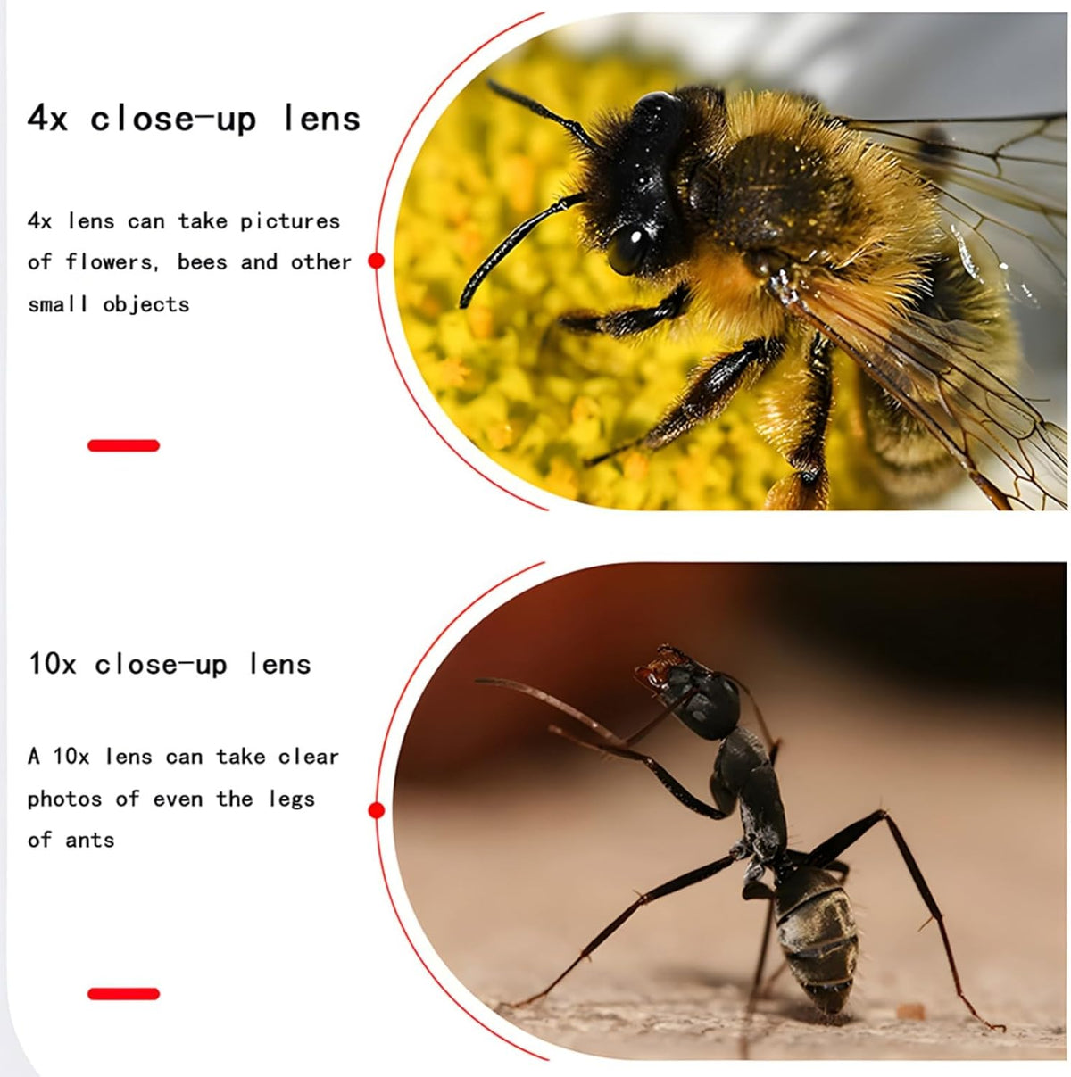 YOFOTIXAUU 82mm 4 (+1 +2 +4 +10) Set, (82mm) Close-Up Lens Filters Kit Pieces Macro Filter Lens Cap & Cleaning Cloth
