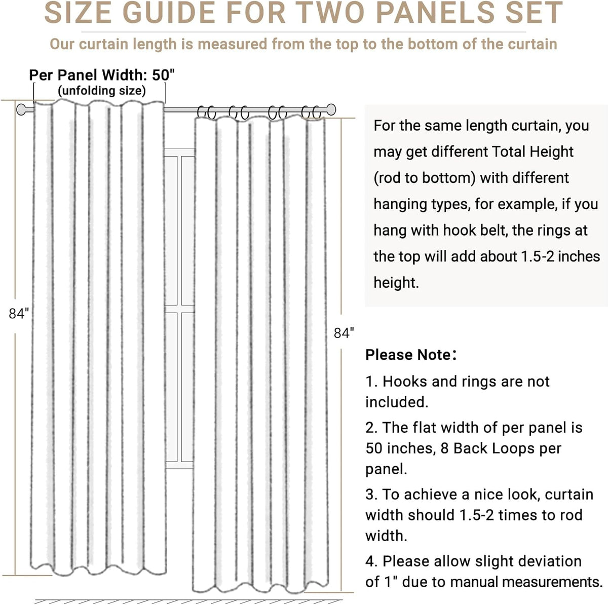 Skiennix 100% Blackout Linen Curtains - Thermal Insulated Drapes for Bedroom | Moss Green, 50" W x 108" L, 2 Panels Set
