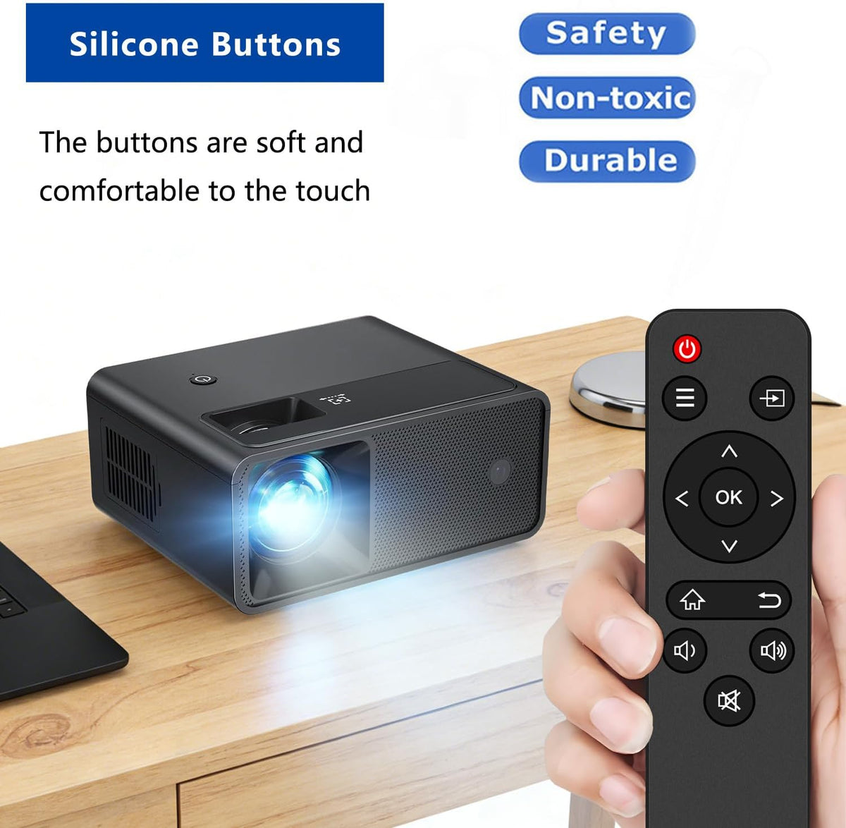 AOERUOW W13 Replacement Remote Control Compatible with CiBest Portable Mini Movie Projector