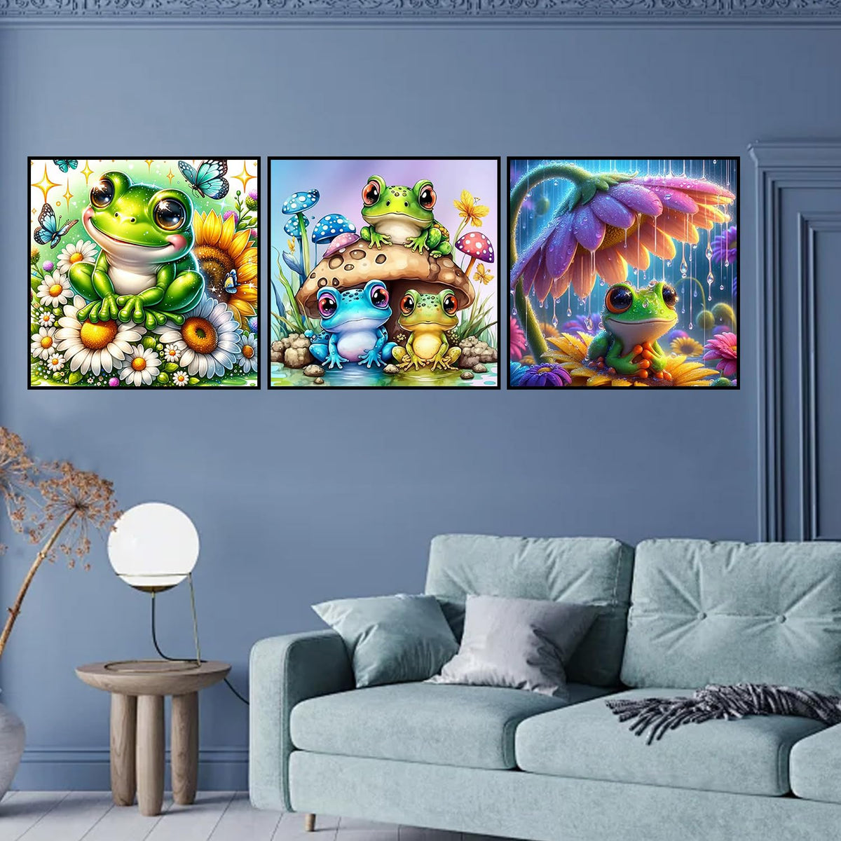 croshom Frog Diamond Art Kits for Adults - 3 Packs Diamond Painting Kits for Adults, Diamonds Art Painting Kit for Adult, 5D DIY Full Drills Craft for Gifts, Home Wall Decor 11.8x11.8in