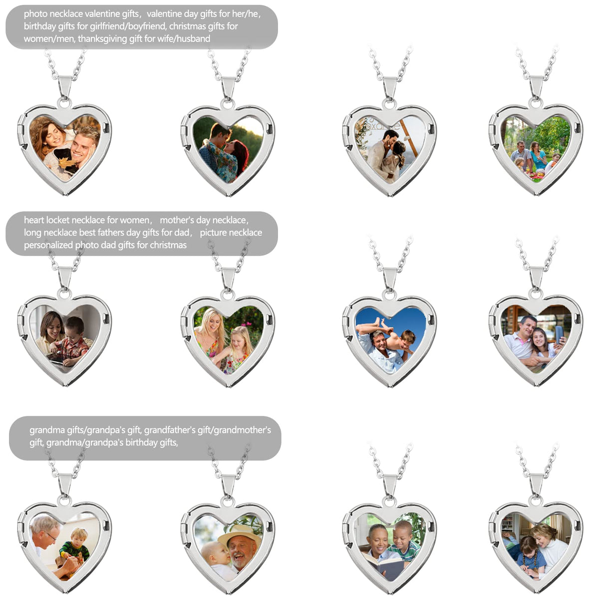 SOVIUPRZ Preserved Real Roses Birthday for Women Cherish These Eternal Flowers with Forever in My Heart Photo Necklace Rose Heart Box to My Love Romantic for Her Girlfriend Wife Mother Mom Grandma