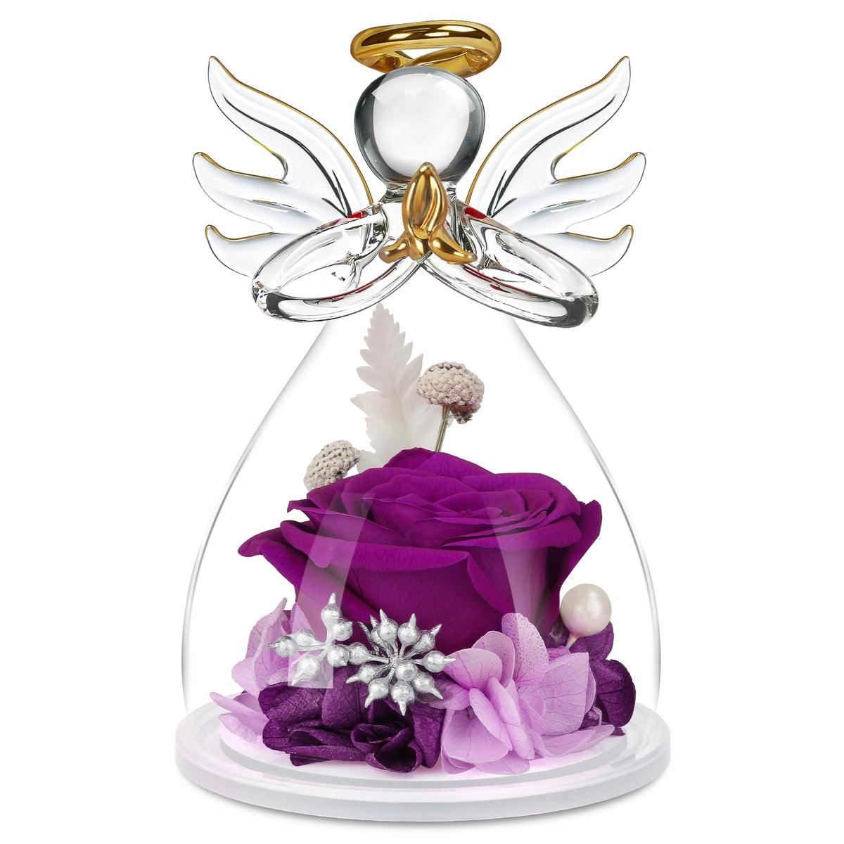 Mothers Day Mom Gifts for Mom,Fresh Flowers for Delivery,Birthday Gifts for Women Her,Preserved Flowers in Angel Figurines,Angel Gifts for Moms Mothers Day Grandma Wife Sister Girlfriend Valentines