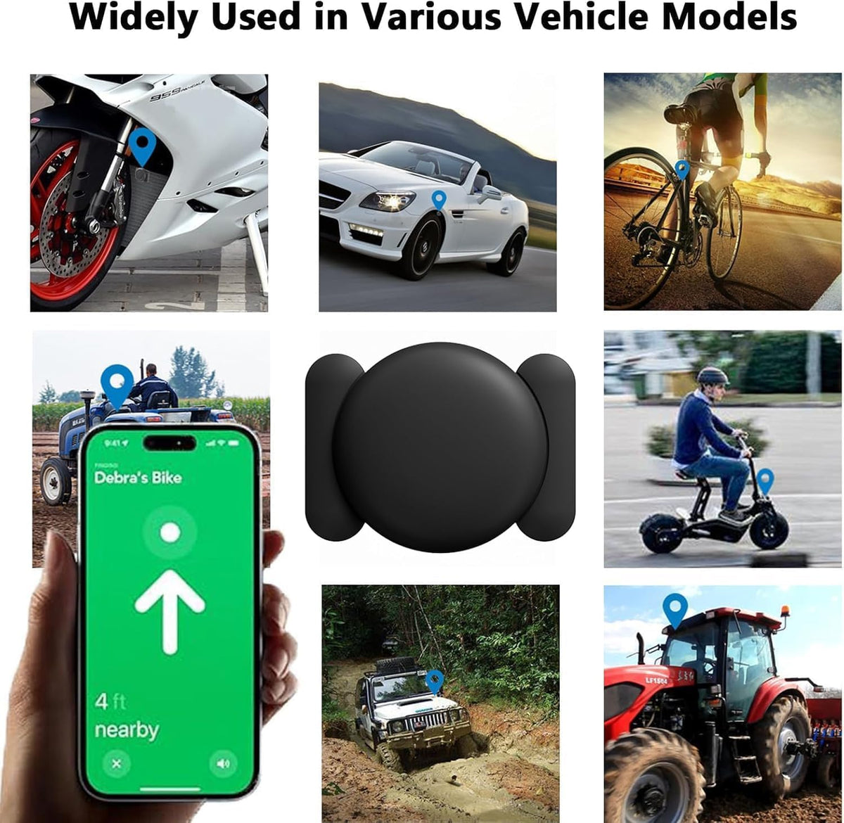 Tracker Device for Vehicles,GPS Car Tracker,No Monthly Fee Car Locator Tracker Work with Apple Find My(iOS Only),Mini Hidden Car Tracker with Magnetic Case (Black,1PCS)