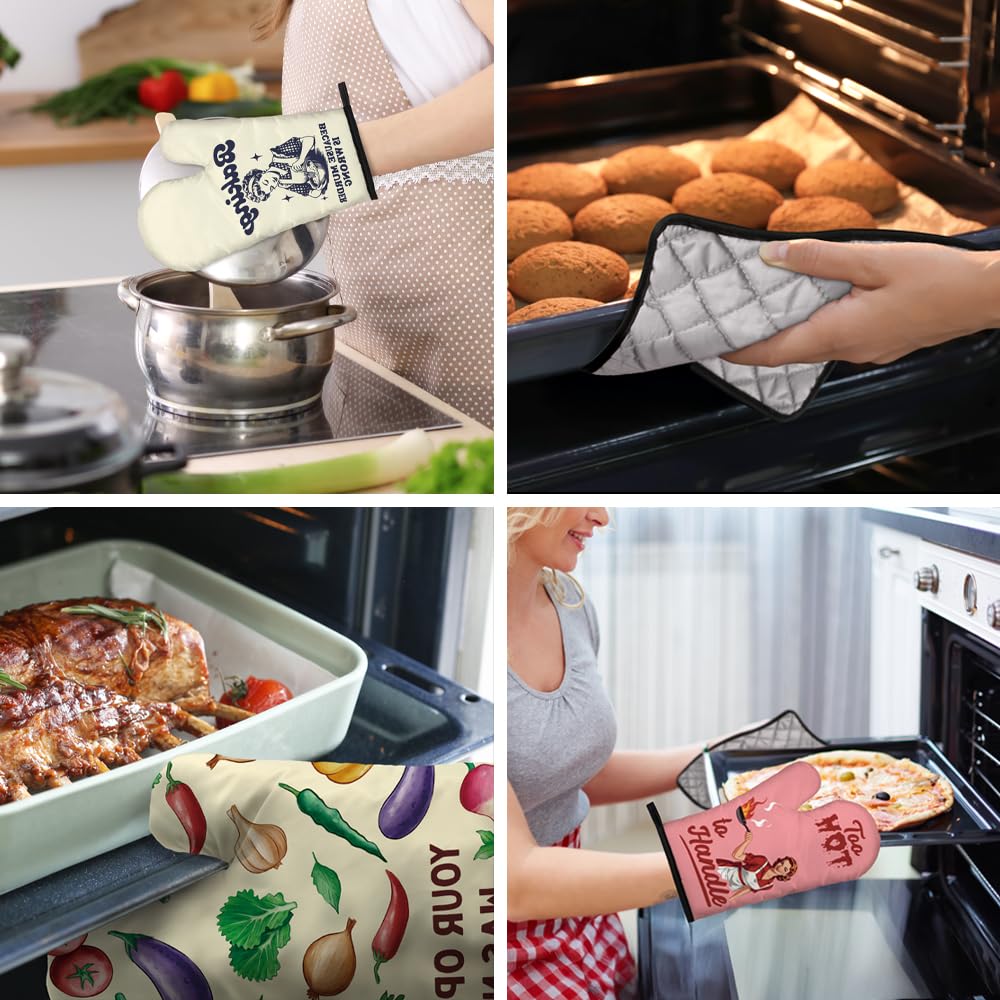 DYJYBMY Chili Cook-Off Champion First Place Funny Oven Mitts and Pot Holder Set for Baking Cooking, Chili Champion Gifts, Perfect Cooking Housewarming Baking Gifts for Women Men Dad Friend