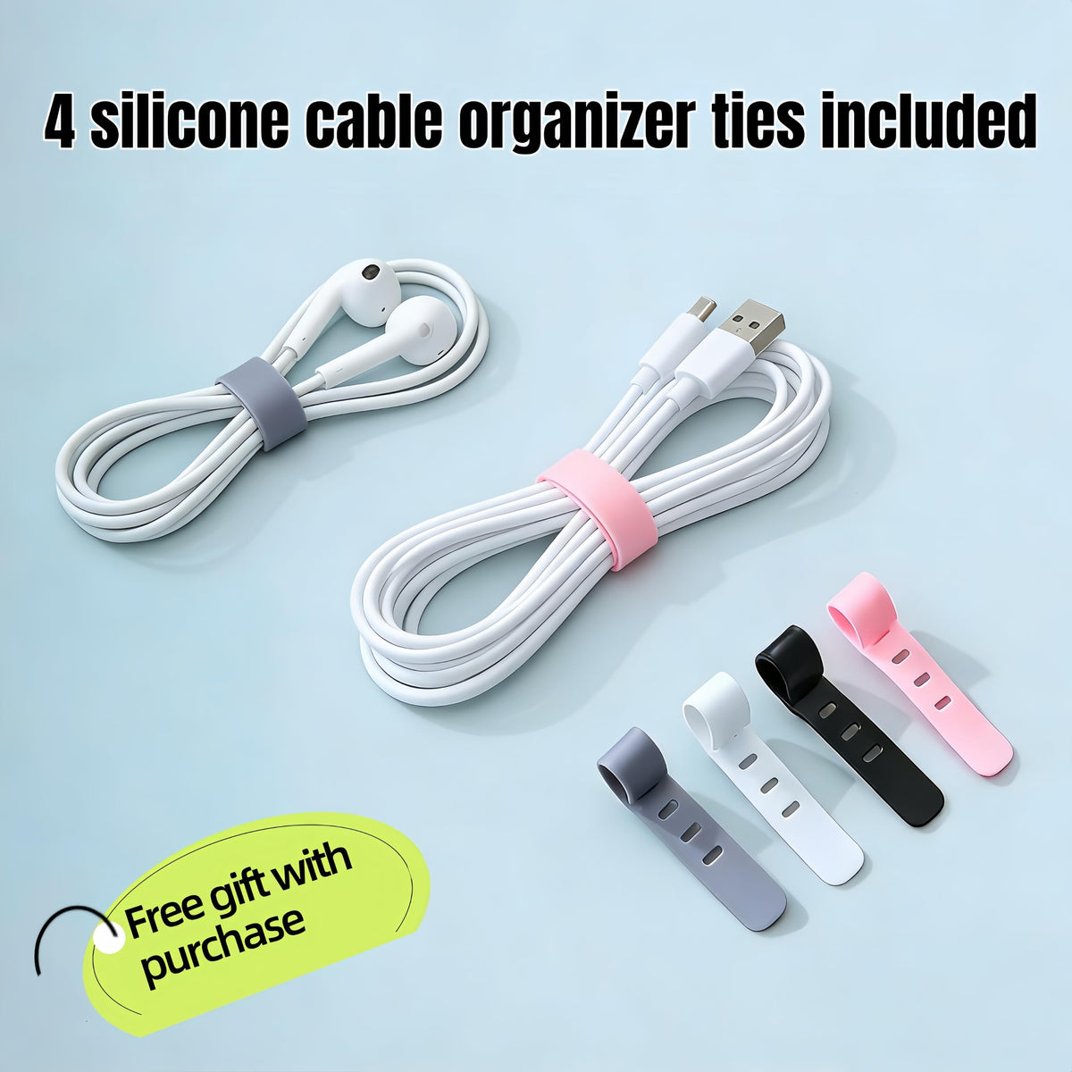 1 Large + 1 Small Cable Management Box Set – 2-Piece Cord Organizer Box, Home Office Desk Wire Storage & Cable Management Solution (Bamboo Lid/Black)
