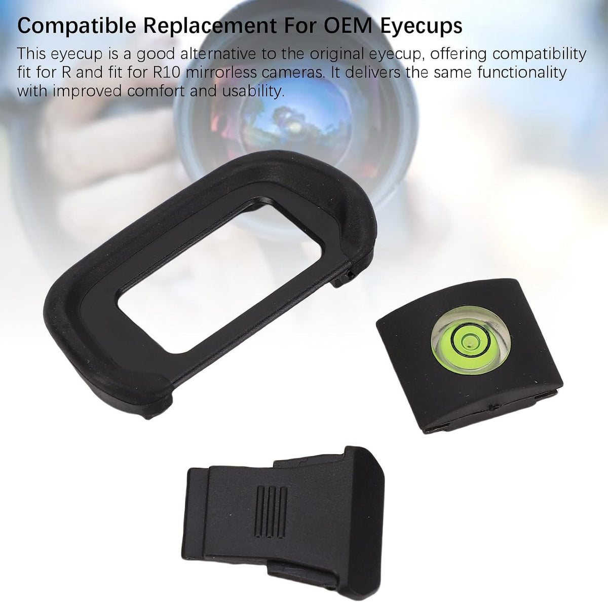 Set, R10 Jonlaki Camera Eyecup Level Hot Shoe Cover Soft ABS Viewfinder Eyecup with Bubble Level and Hot Shoe Cap, Fit