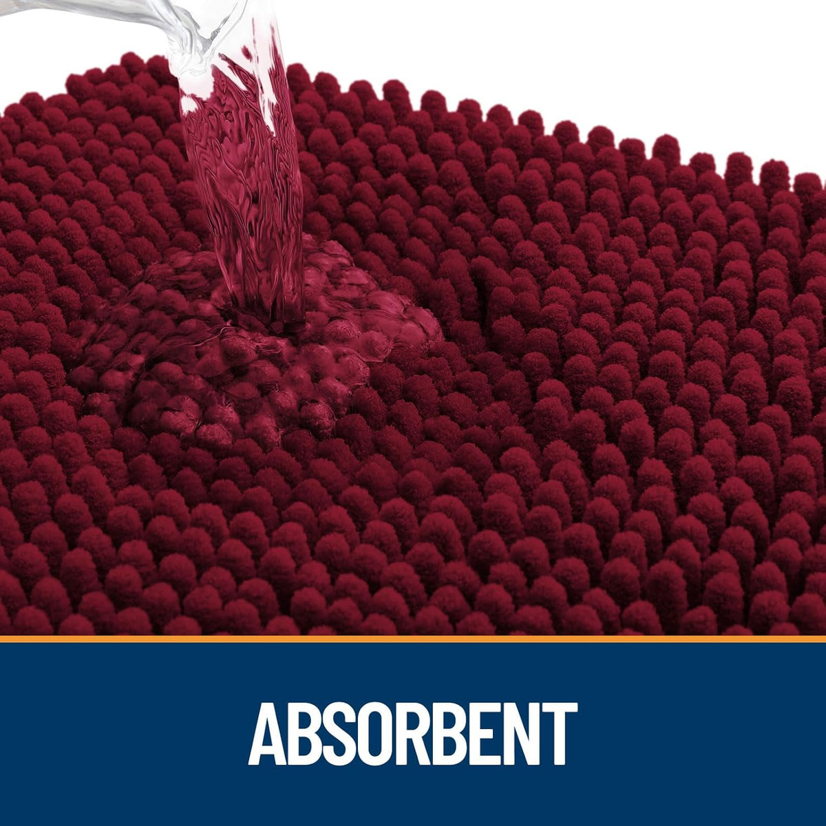 OLANLY Dog Door Mat - Absorbent Non-Slip Chenille for Muddy Paws | 40x32, Quick Dry, Burgundy