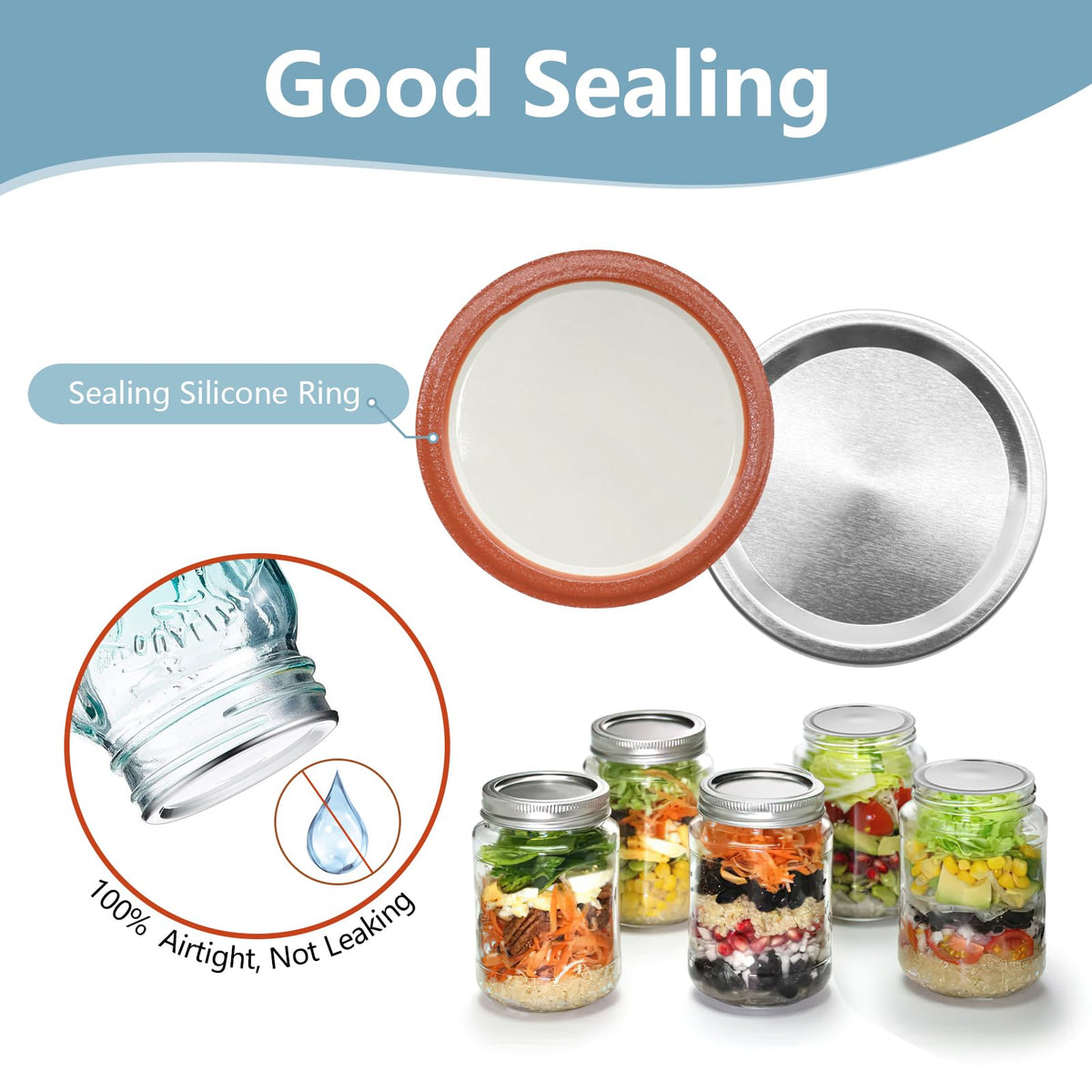 SIJDIEE 200Pcs 86 MM/3.4 Inch Wide Mouth Canning Lids, Leak Proof Split-Type Metal Canning Jar Lids for Ball Kerr Jar, Food Grade Material,100% Fit & Airtight for Wide Mouth Mason Jar Lids