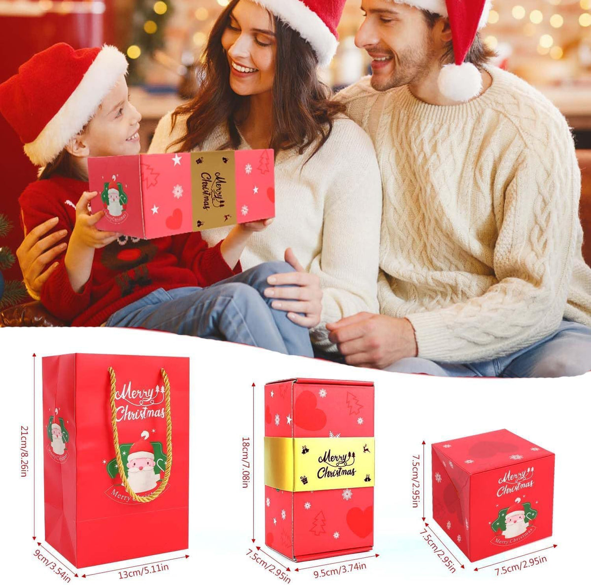 Surprise Gift Box Pop-Up Explosion for Christmas, Birthday, Anniversary & New Year (10 Red Boxes)