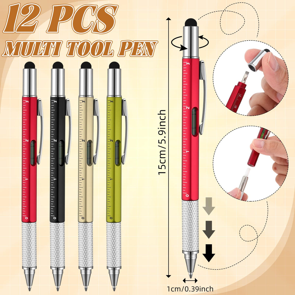 AmazingSpark 24 Pcs Church Gifts for Father's Day Bulk Man of God Christian Gifts Multi Tool Pens with Spiral Religious Notebooks for Dad Husband Adults Men Fathers Day Birthday