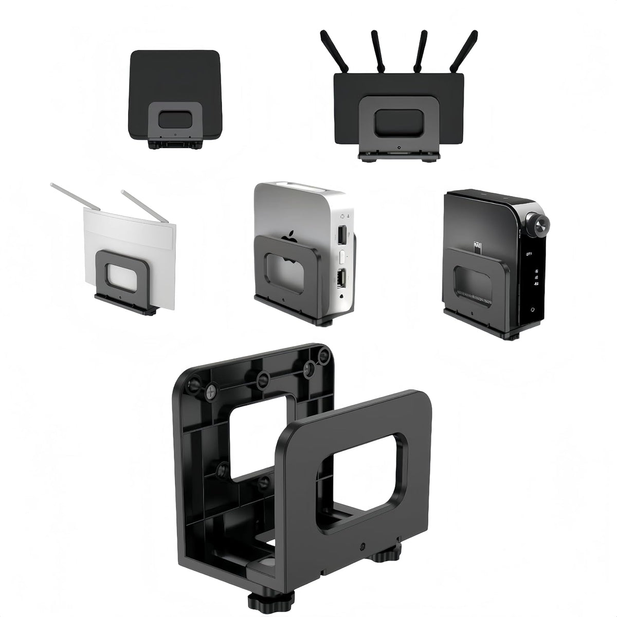 RUDDLIN Cable Box Mount, Adjustable Wall Mount Holder Fits Small and Narrow Devices, WiFi Router, Modem, Cable Boxes