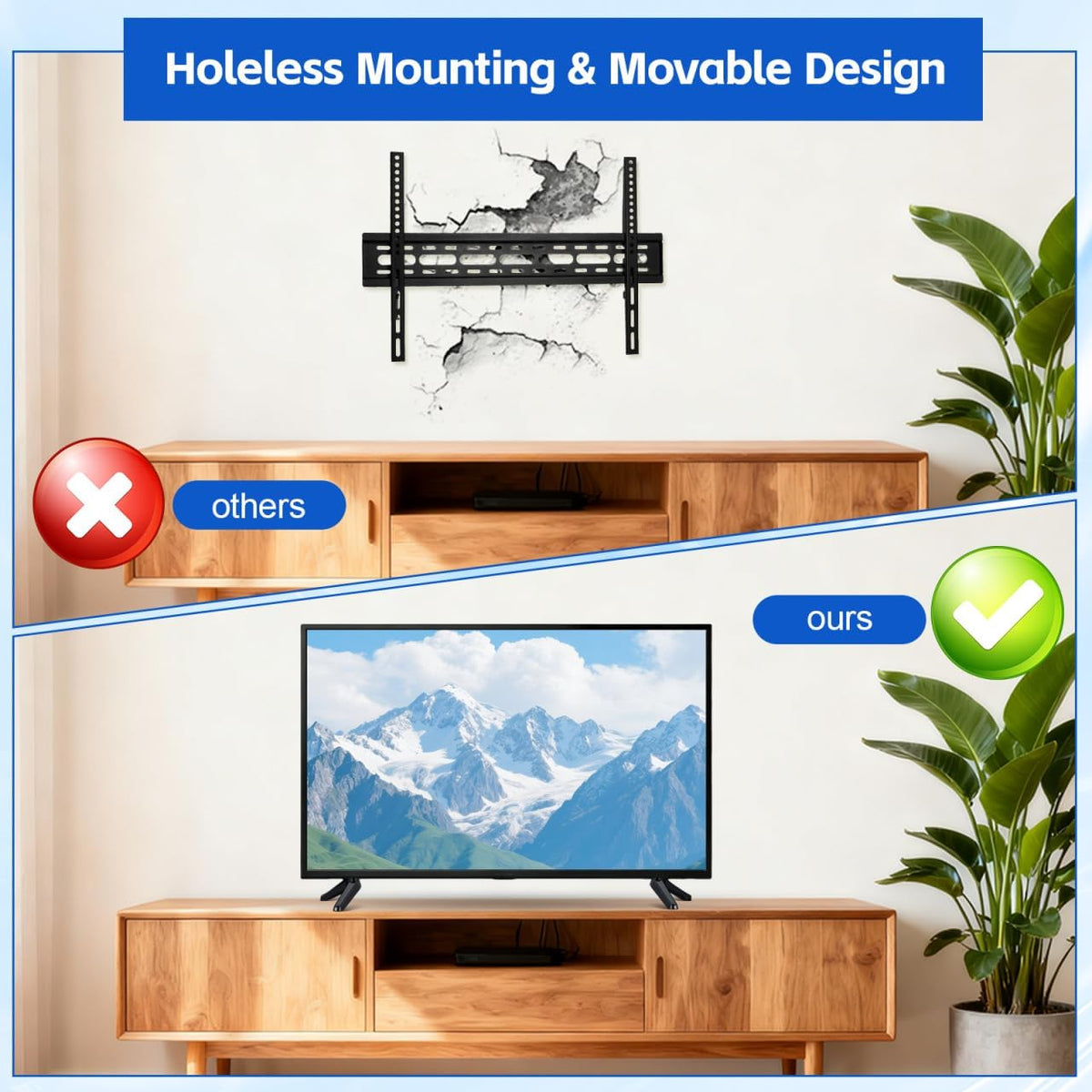SEWACC 2pcs 32-55 Inch Universal Tv Stand Legs Replacement with Screws, Tabletop Tv Base Pedestal Feet for Tvs, Monitor