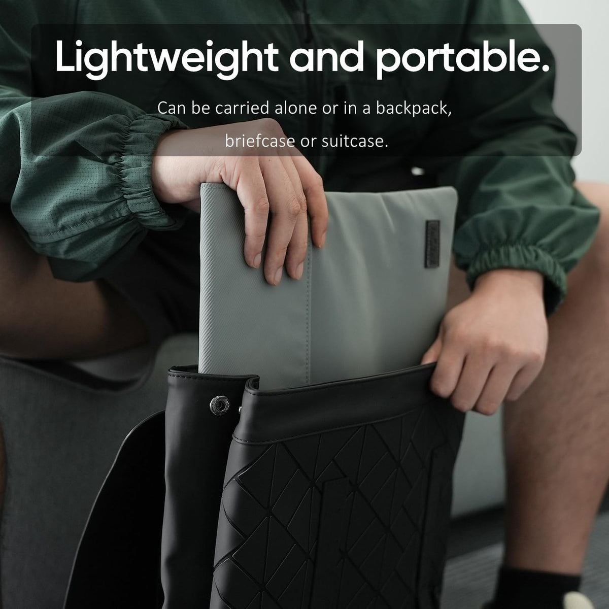 ARZOPA 16.1" Travel Monitor Sleeve - Grey PU Leather Case