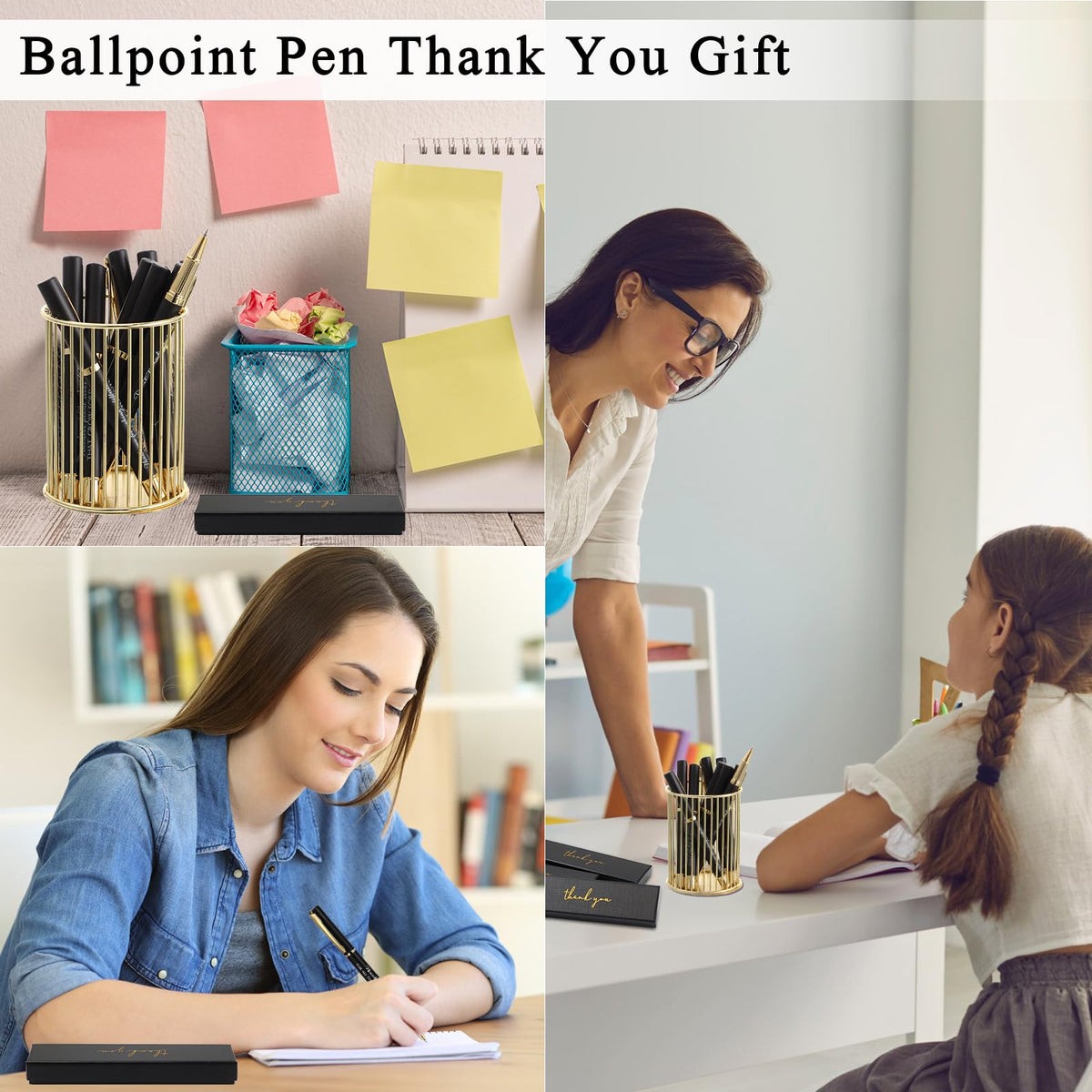 PerKoop 20 Sets Thank You Gifts Inspirational Ballpoint Pen with Box Employee Appreciation Gift Pen Bulk for Doctor Volunteer Dispatcher Secretary Nurse Teacher Office Staff (Black,Thank You)