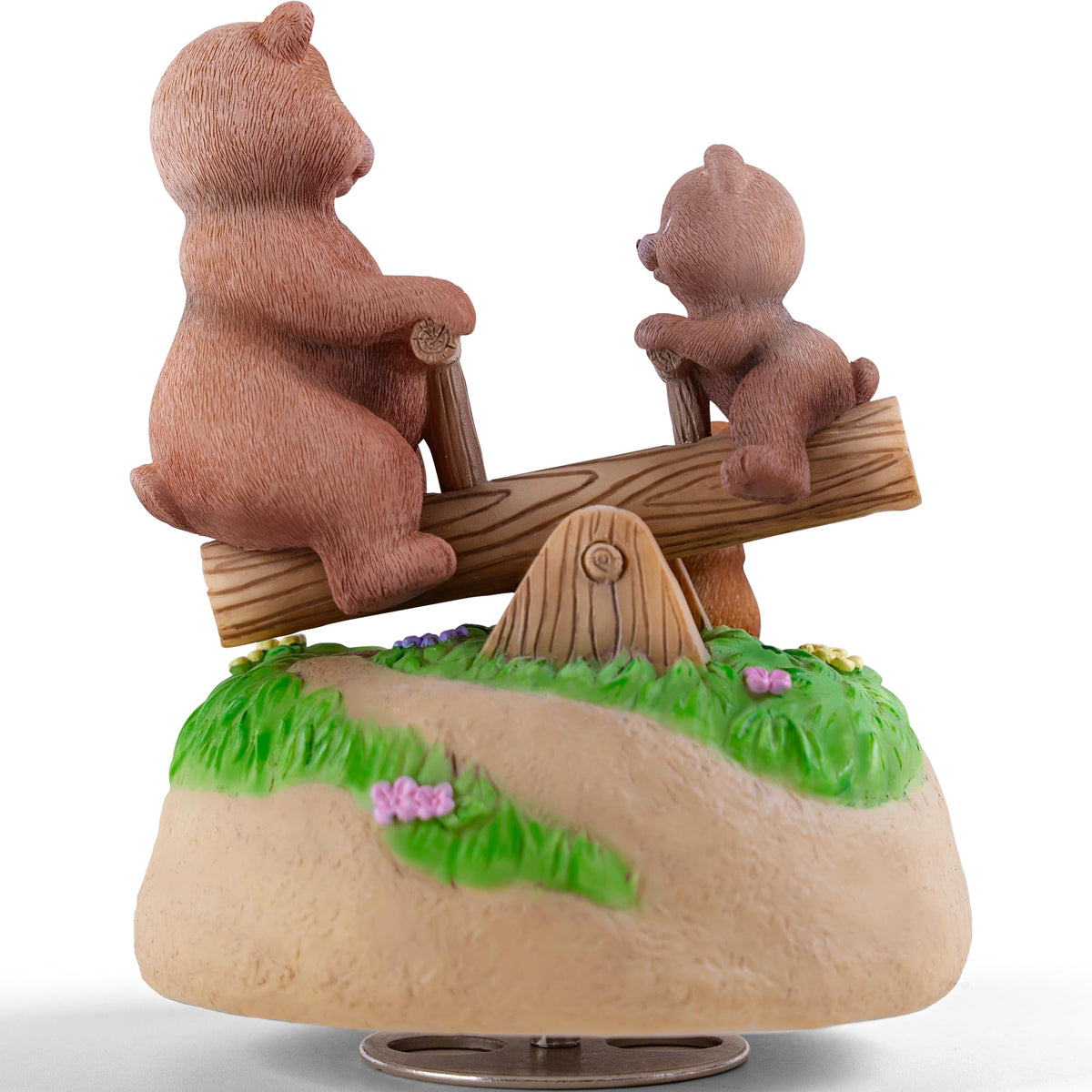 AIDLNS Bear's Sunshine Seesaw - Handcrafted Resin Bear Music Box with Rotating Base & Moving Seesaw, Plays You are My Sunshine – Collectible Figurine Gift for Kids, Family & Home Decor