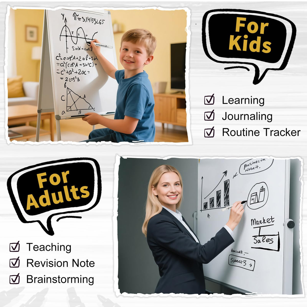 V-Opitos 72 Pack Fine Tip Dry Erase Markers - Bulk Whiteboard Erasable Black Markers, Ideal for School Classroom Office Supplies, Non-Toxic & Easy Clean for White board