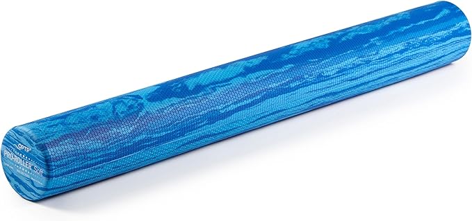 OPTP PRO-Roller Soft Density Foam Roller ??Low Density Soft Foam Roller for Physical Therapy, Pilates, Yoga Foam Roll Exercises, and Muscle Recovery - Blue 36" x 4"