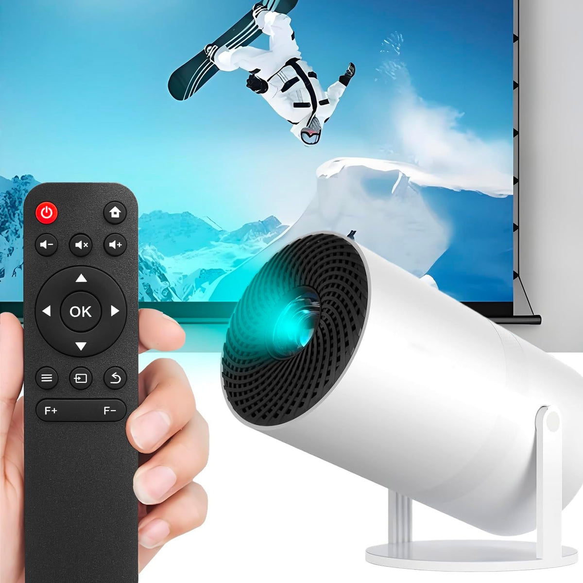 AWO X3 1080P Replacement Remote Control Compatible for XuanPad Full HD Portable Mini Movie Projector