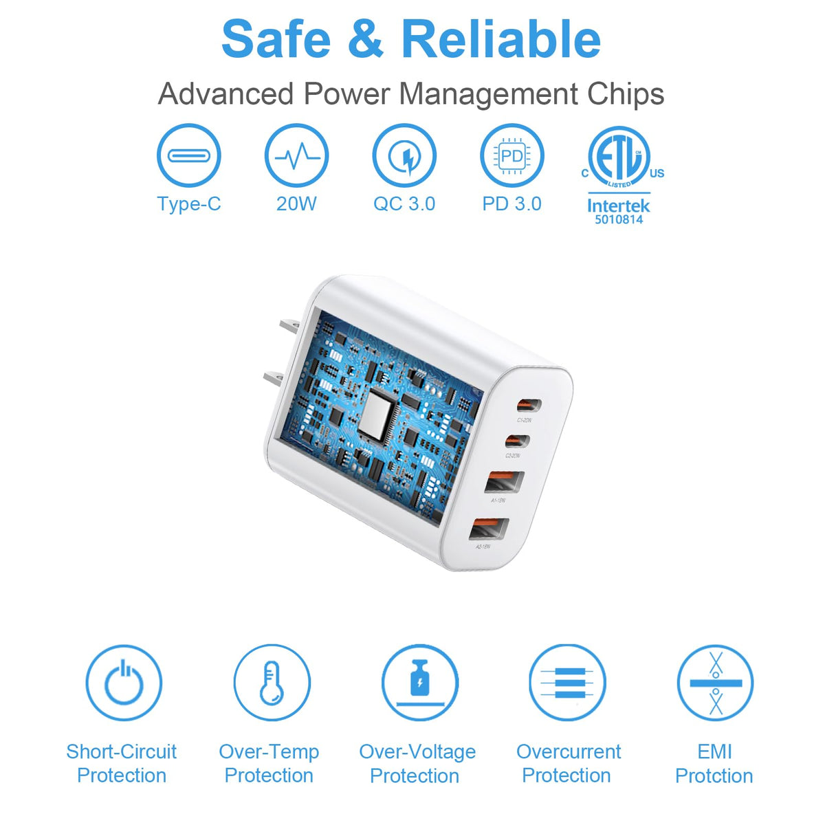 USB C Charger Block,40W USB C Charger Cube,3 Pack Type C Chargers Block,Fast Charging Plug Dual Port PD+QC Charging Cube for iPhone 16 15 14 13 12 11 Pro Max XS,iPad, Samsung Phone,Tablet