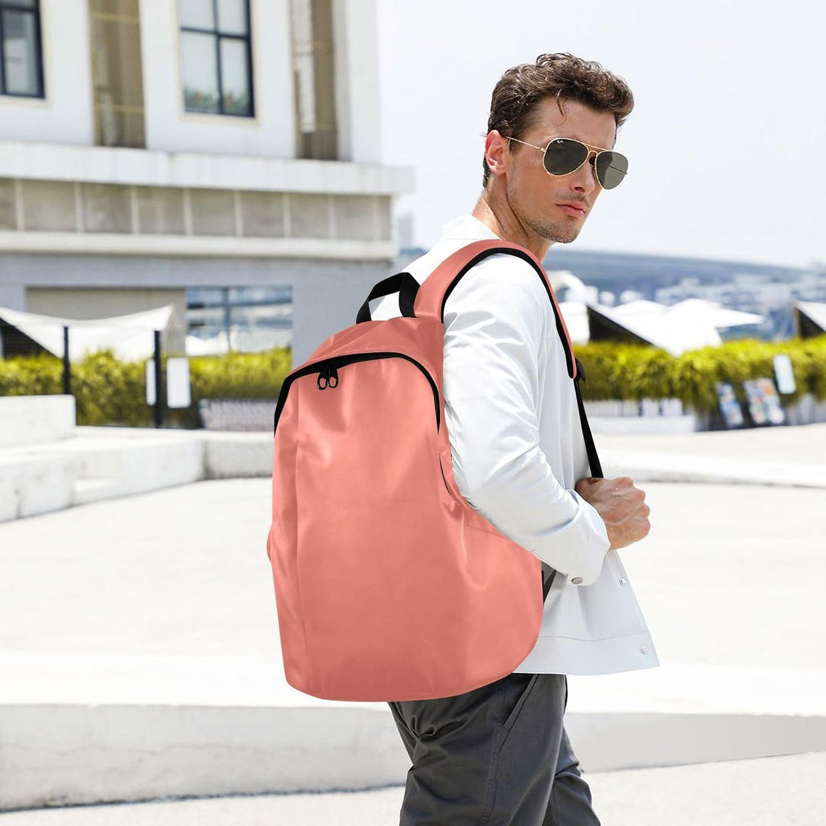 Backpack 25L Daypack Backpack 15.6 inch Salmon Laptop for Women Men Casual Hiking Bag Travel for Laptop Salmon
