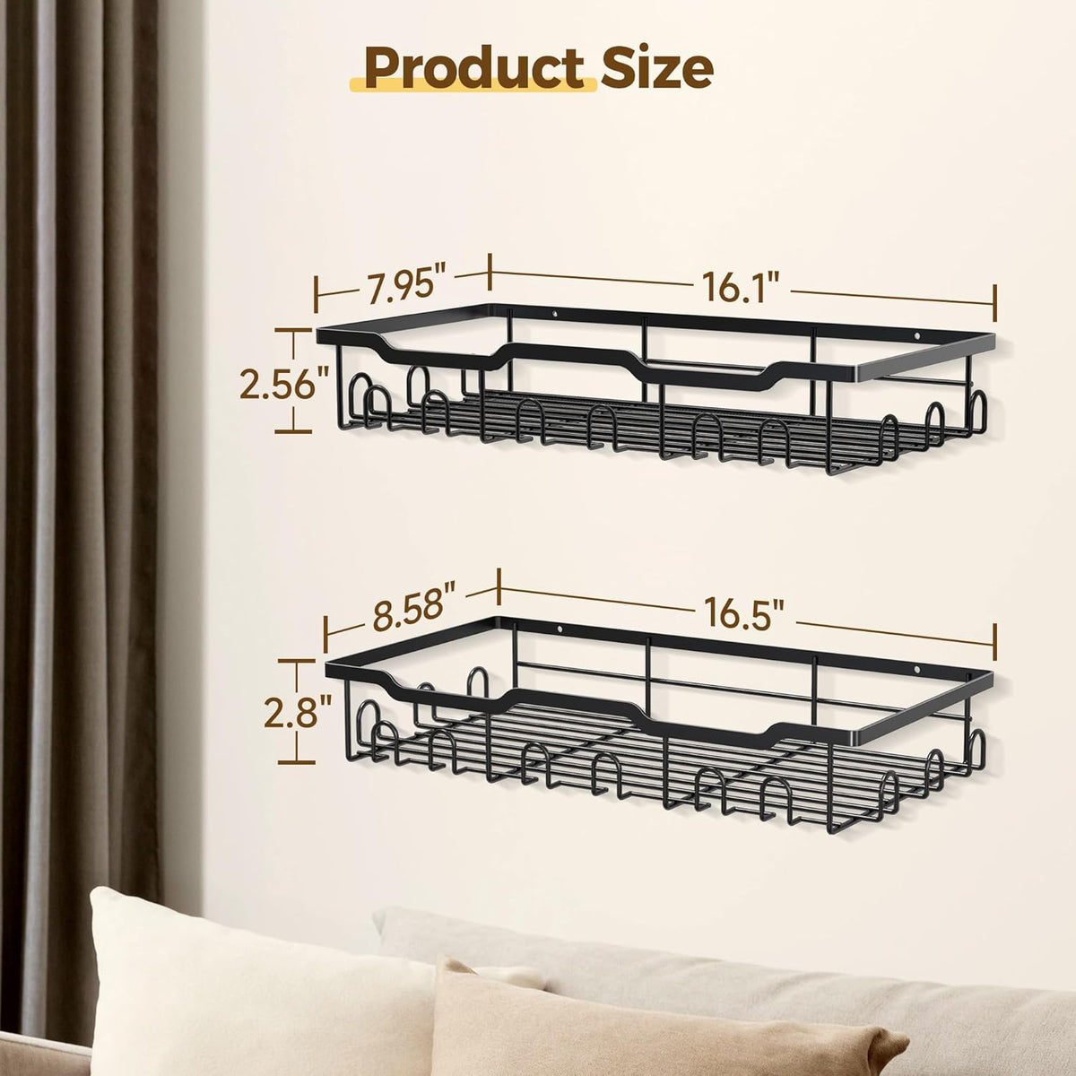 Nicetree Hat Racks - Metal Organizer for 48 Baseball Caps | 2-Pack Storage Solution in Black