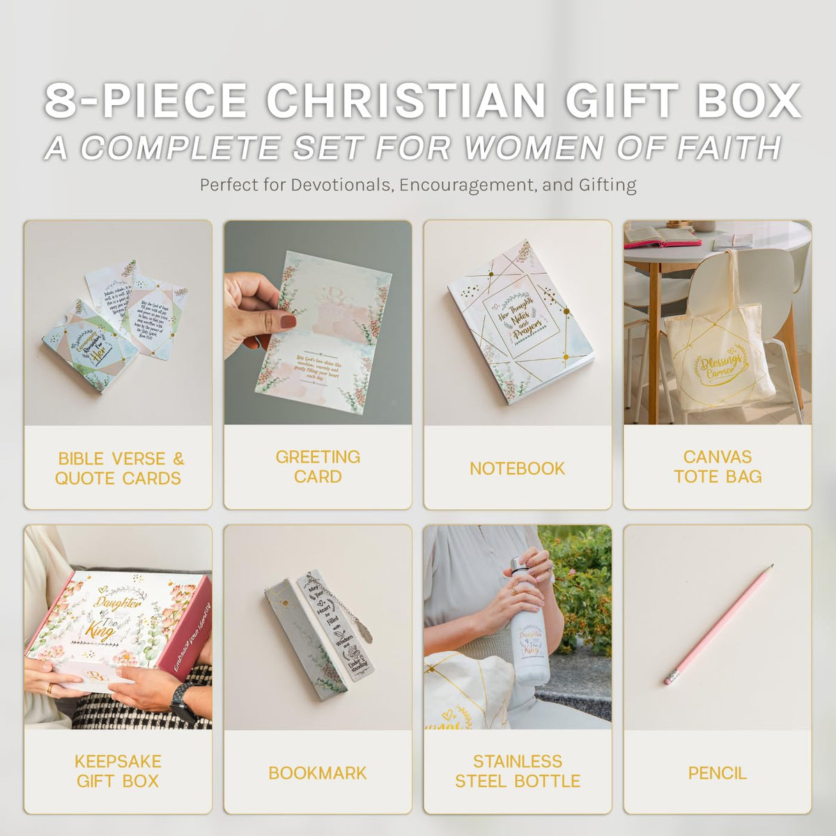 Christian Gifts for Women – Daughter of the King Faith Gift Box | Encouragement, Graduation, Baptism, Confirmation, Birthday, Uplift, Religious Present