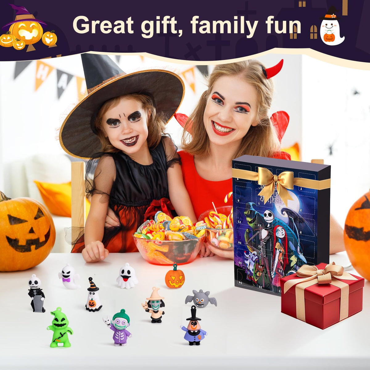 Nightmare Advent Calendar,Advent Calendar 2026,with 24 Collectible for Kids Adult Boys Girls,Halloween Countdown Calendar Boo Basket Stuffers Trick or Treat