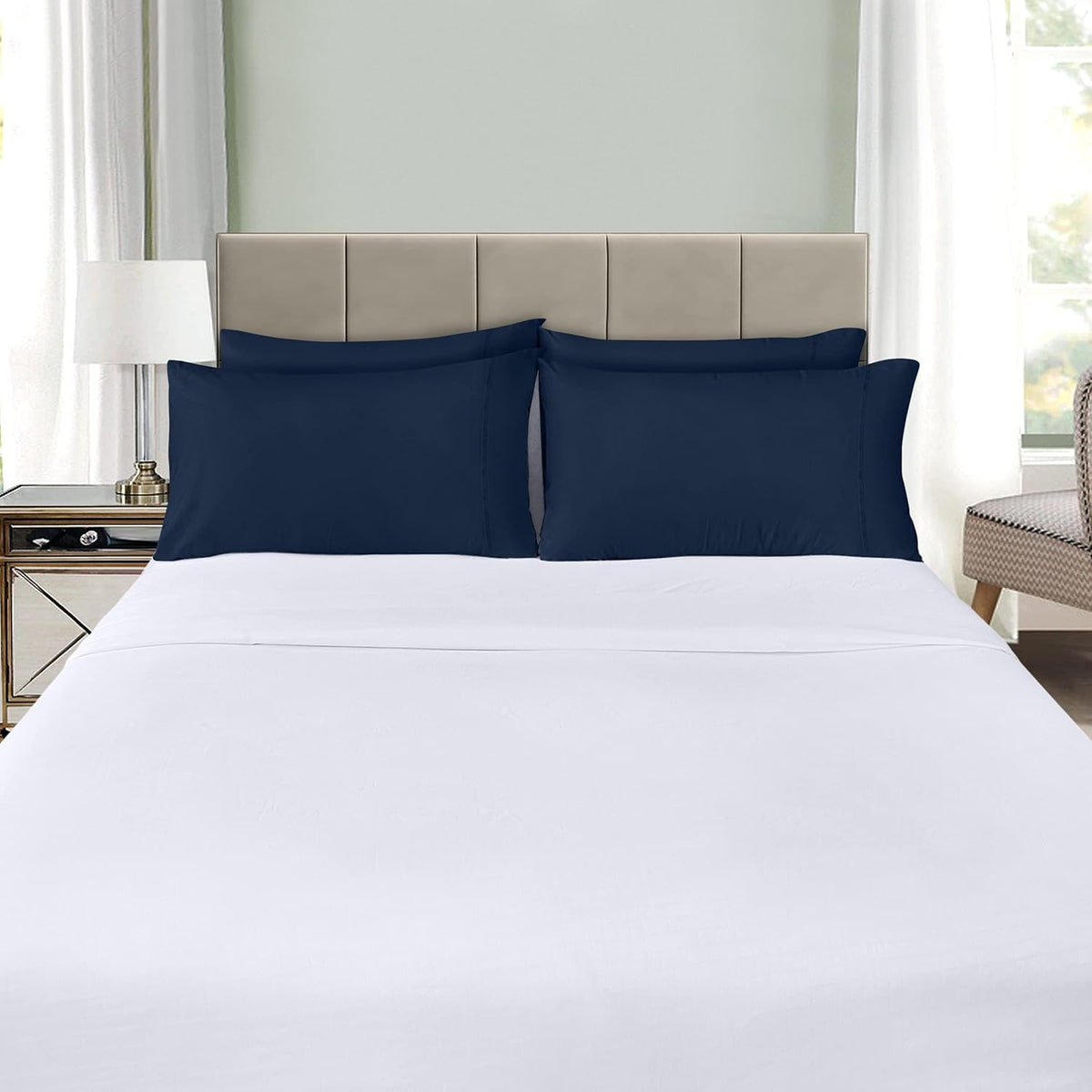 Utopia Bedding Queen Pillow Cases - 12 Pack Soft Brushed Microfiber - Fade Resistant 20 x 30 Inches | Navy