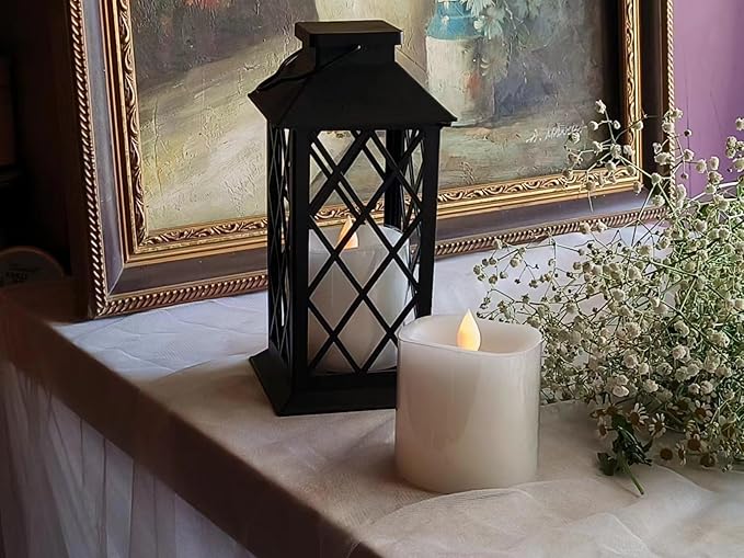 3x3 Flickering Flameless Candles Set of 2,3 inch Real Wax LED 600 Hours Battery Candles with Timer Remote,Control for Wedding Party Indoor, White