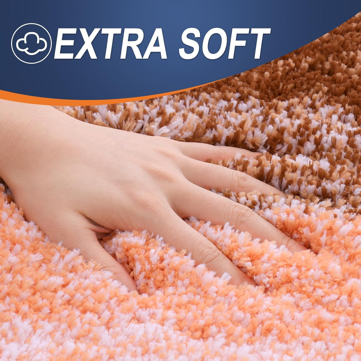 OLANLY Large Bath Rug Mat - Extra Soft Microfiber | Quick-Dry, Machine Washable | 40x24, Orange