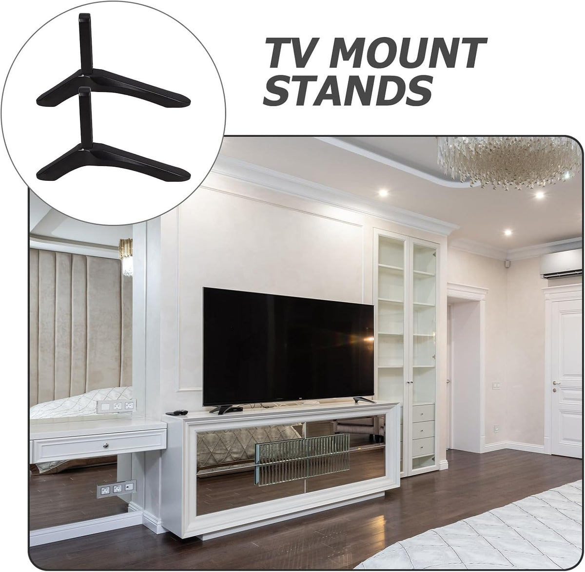 SEWACC Tv Stand Tabletop Support Holder with Screws Tv Desktop Mount Stand for Home Office Hotel Use Strong