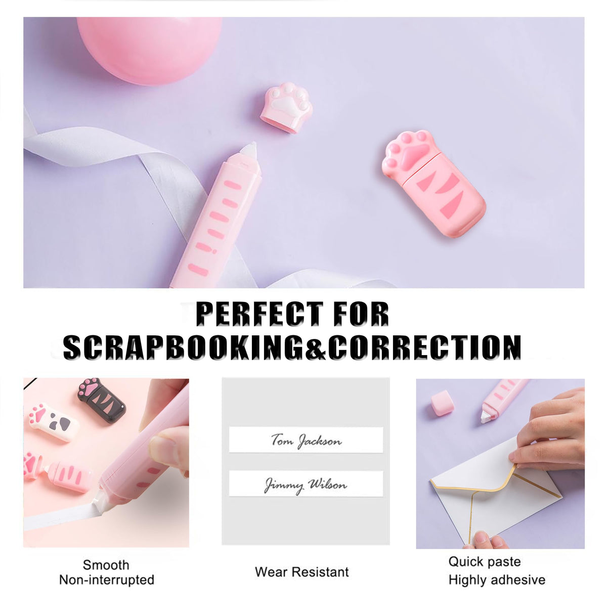 Cute School Supplies,Stationary Gift Set, Japanese Stationery Birthday GIFS, Includes Pencil Sharpener,Eraser, Correction Tape, Ruler, Mini Scissors,Utility Knife, for Office School Supplies (Pink)